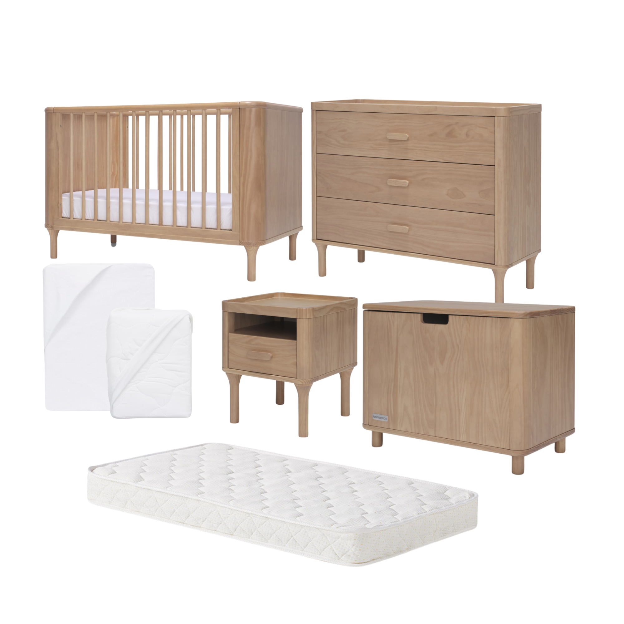 Tasman Eco Willow Complete Nursery 5 PC Package - Tiny Tots Baby Store 