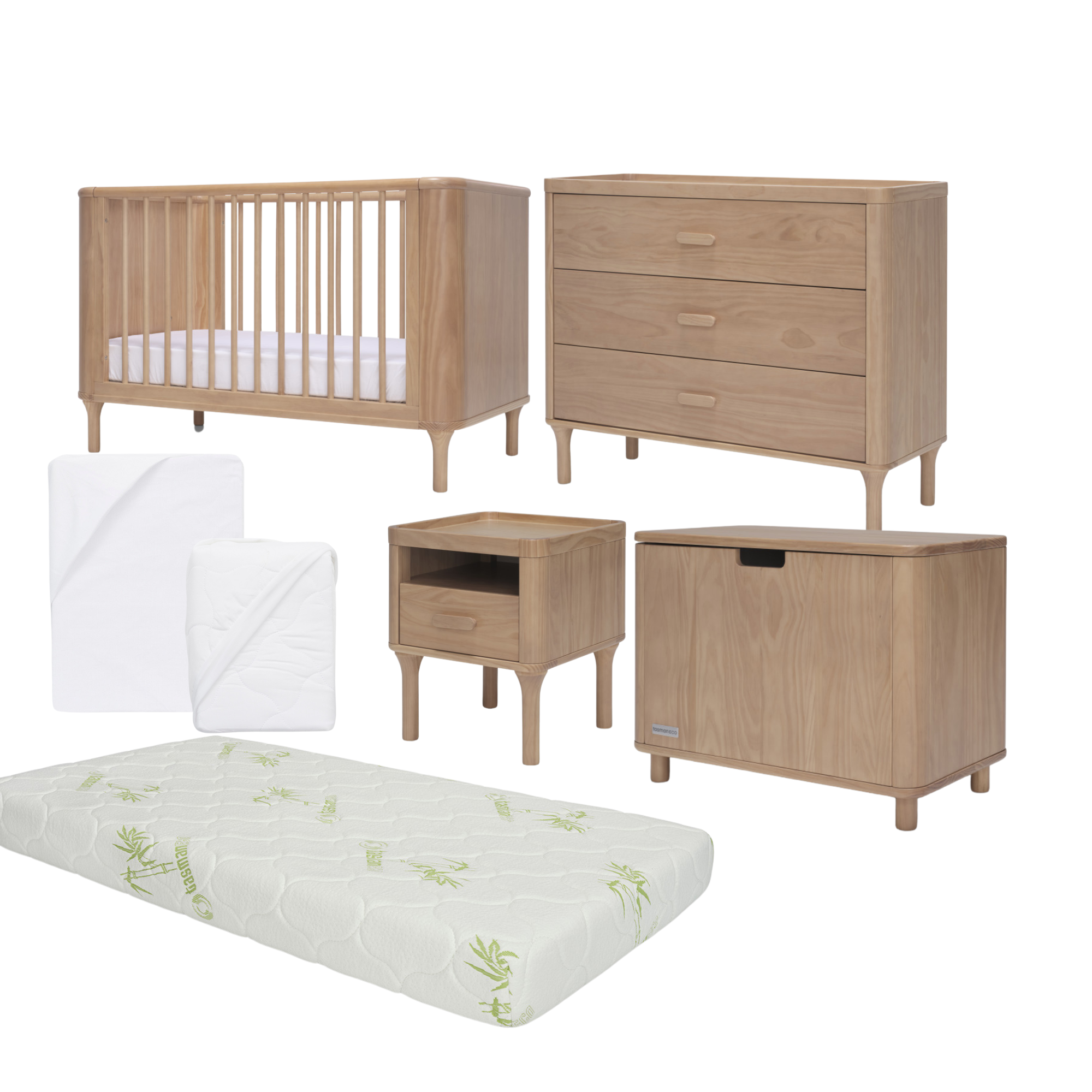 Tasman Eco Willow Complete Nursery 5 PC Package - Tiny Tots Baby Store 