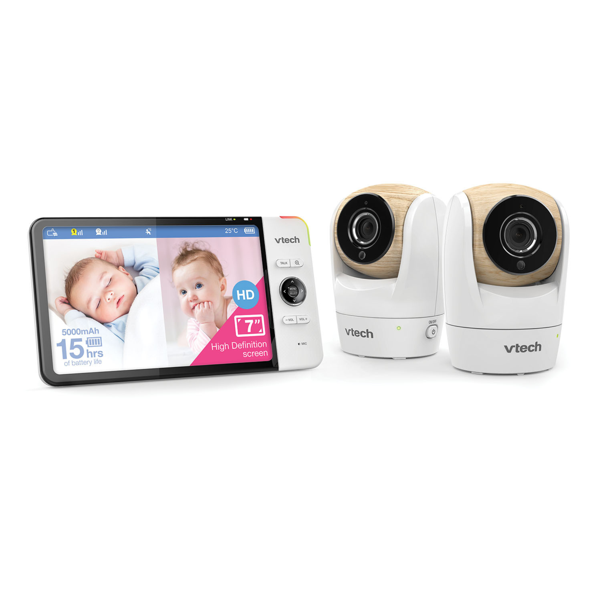 BM7750HD-2 7" HD Full Colour Pan & Tilt Video & Audio Monitor (Twin camera pack) - Tiny Tots Baby Store 