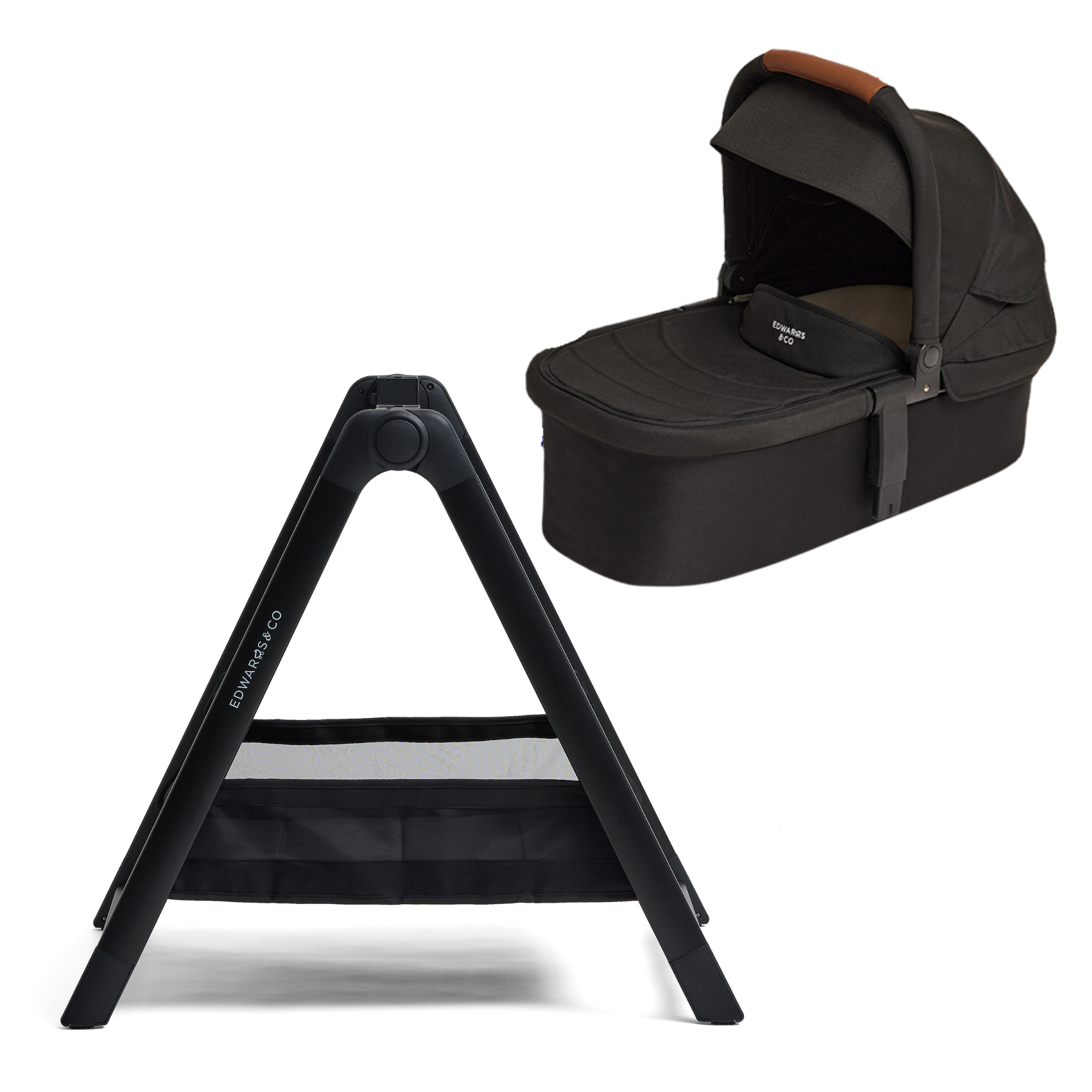 Edwards & Co Oscar Pram, Carrycot 2 & Home Stand Bundle - Tiny Tots Baby Store 