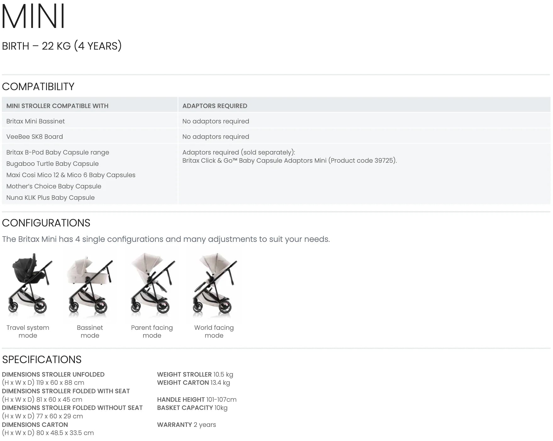 Britax Mini Stroller