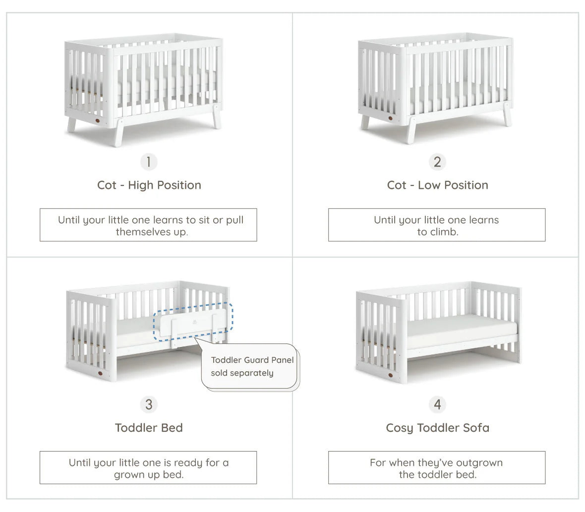 Boori Turin Baby Cot With Mattress - Tiny Tots Baby Store 