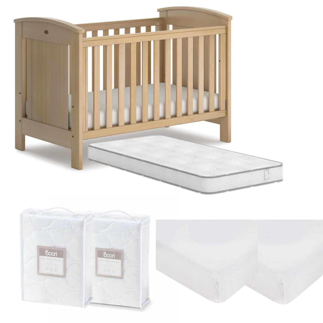 Boori Casa Baby Cot - Dropside 6 PC Value Package - Tiny Tots Baby Store 