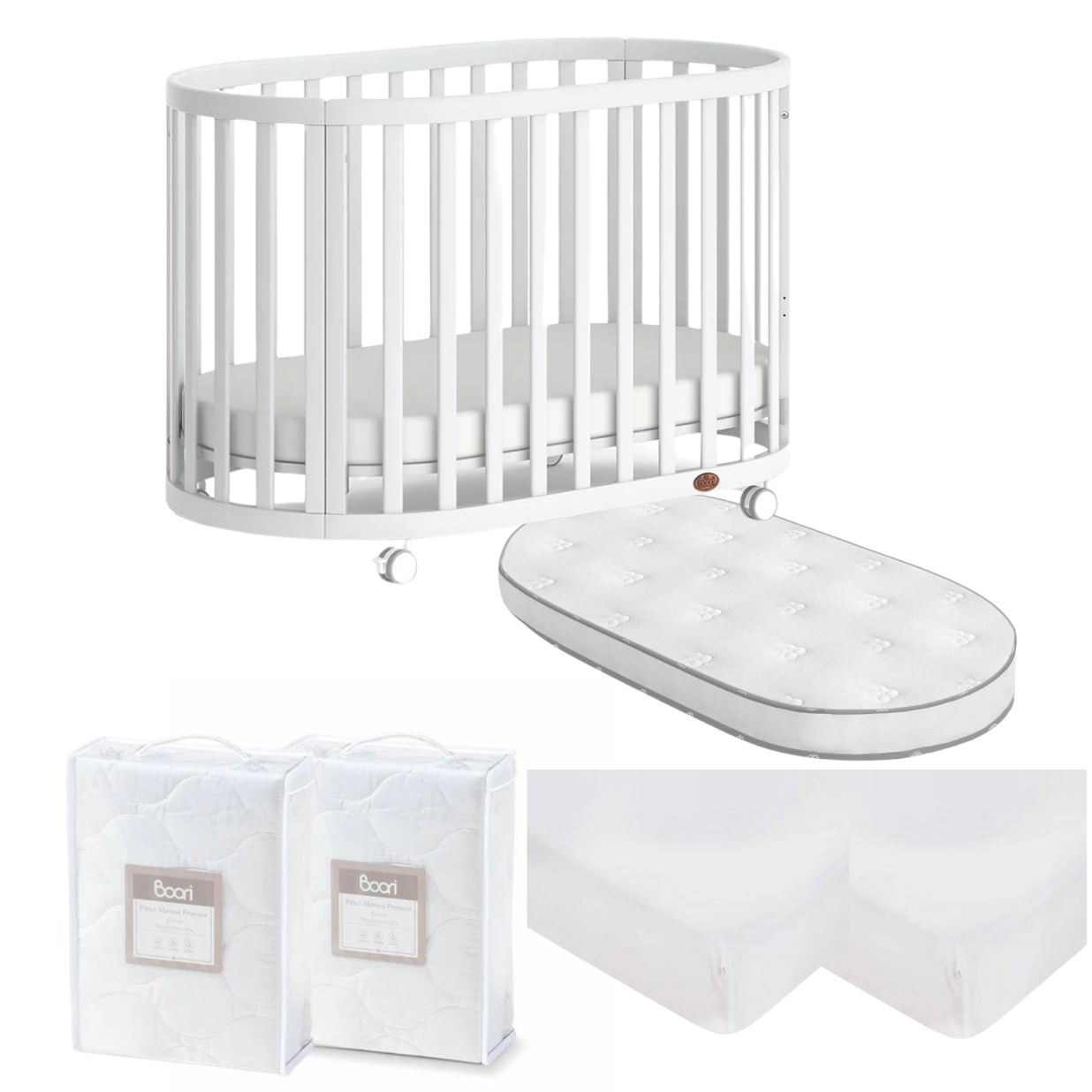 Boori Eden Oval Cot 6 PC Package (Mid NOV) - Tiny Tots Baby Store 