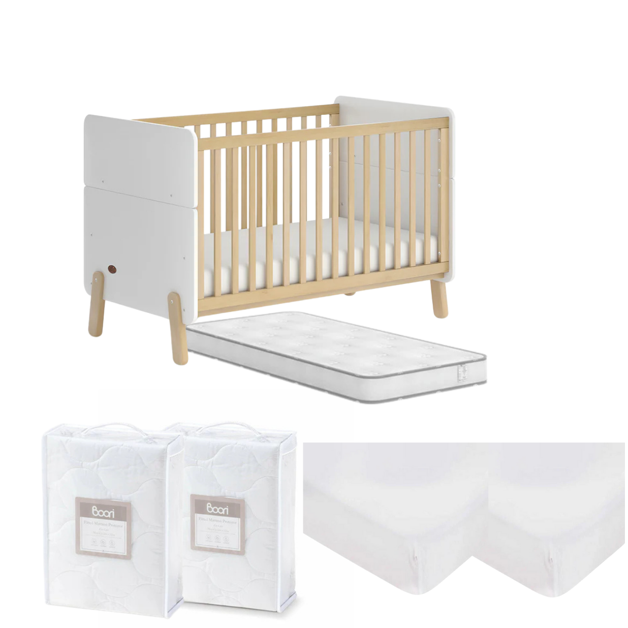 Boori Natty Baby Cot 6 PC Complete Package - Tiny Tots Baby Store 