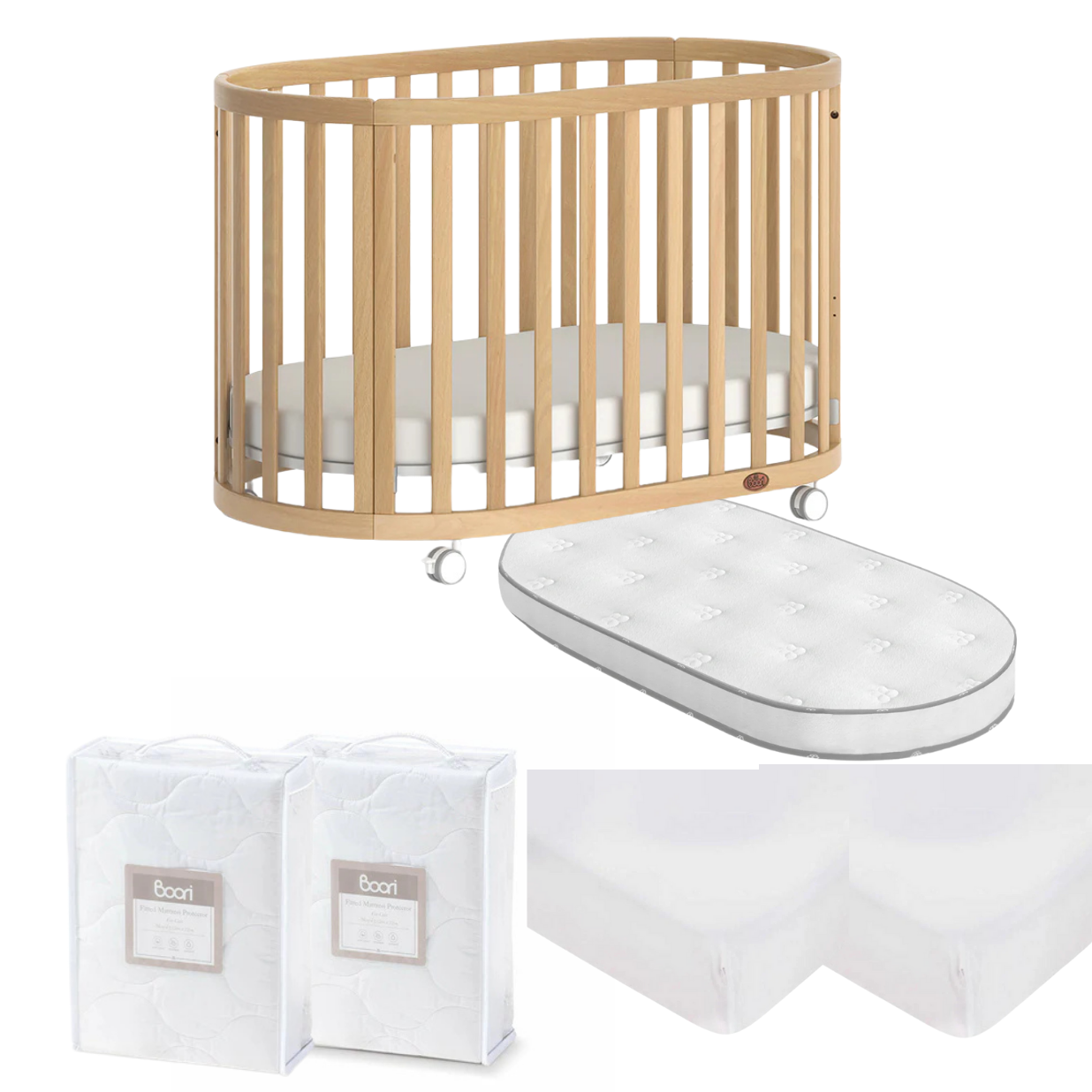 Boori Eden Oval Cot 6 PC Package (Mid NOV) - Tiny Tots Baby Store 