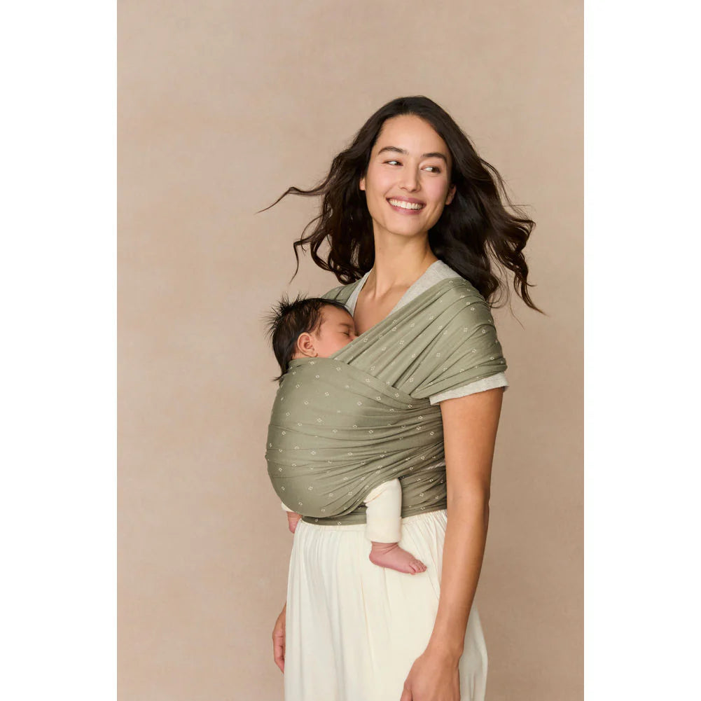 Ergobaby Aura Wrap Sustainable Knit - Olive Diamonds - Tiny Tots Baby Store 