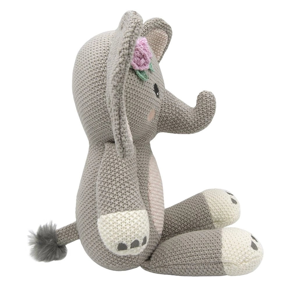 Living Textiles Knitted Soft Toy Ella the Elephant Knitted Toy - Tiny Tots Baby Store 