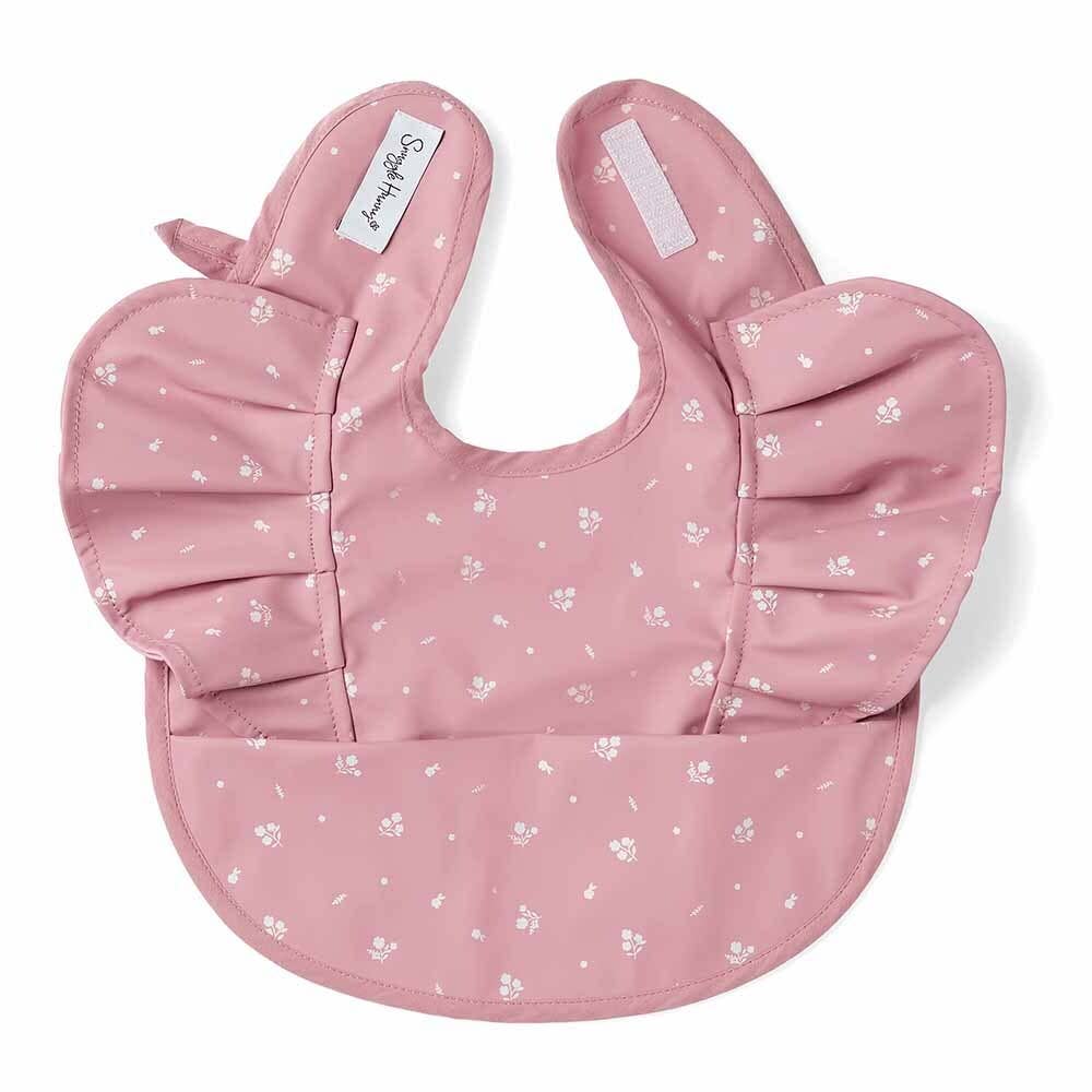 Snuggle Hunny - Pink Fleur Frill Snuggle Bib - Tiny Tots Baby Store 