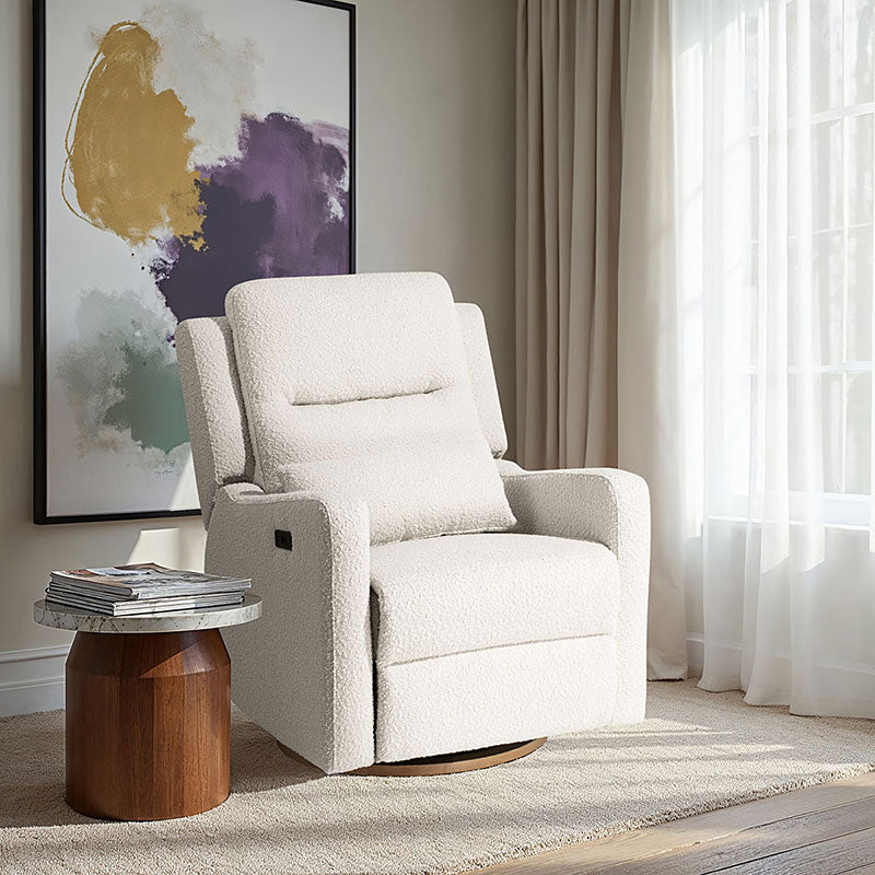 Cocoon Rio ELECTRIC Recliner & Glider Chair with USB Vanila Boucle