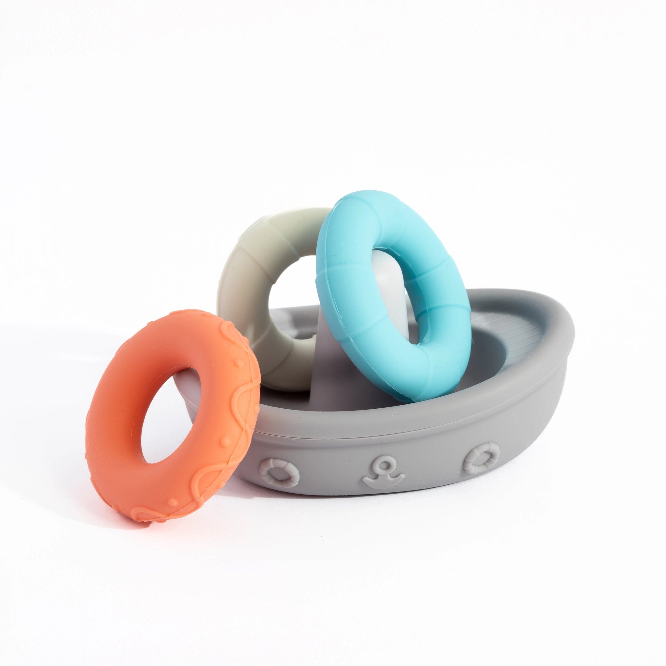 Living Textiles Silicone Stacking Boat with Rings - Tiny Tots Baby Store 