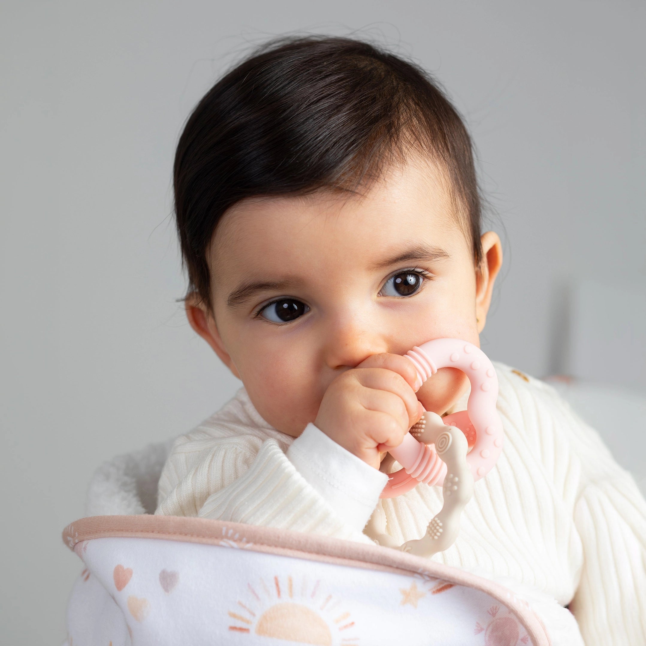 Living Textiles Silicone Bunny Teether - Pink