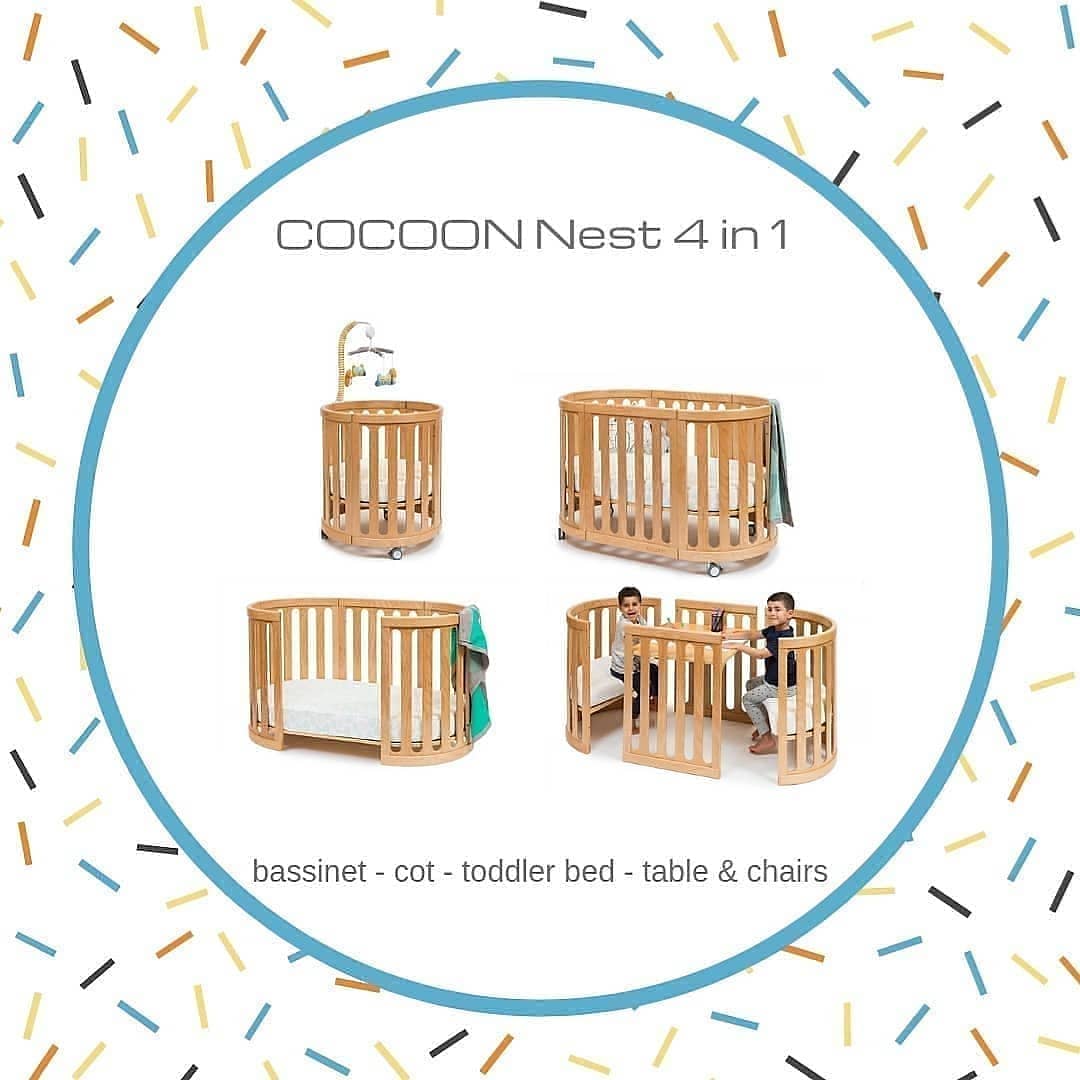 Cocoon Nest Cot with mattress -4 in 1  NATURAL