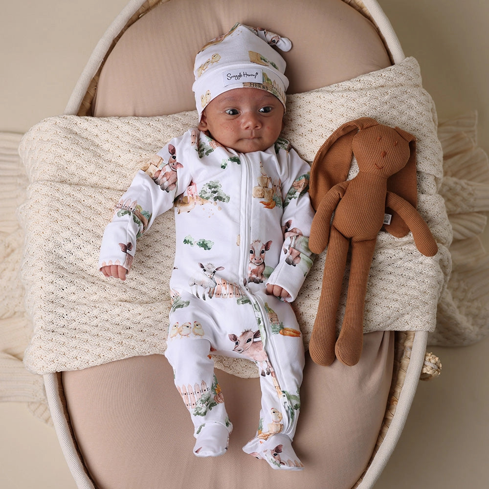 Snuggle Hunny Farm Organic Snuggle Sleepsuit Zip Footie - Tiny Tots Baby Store 