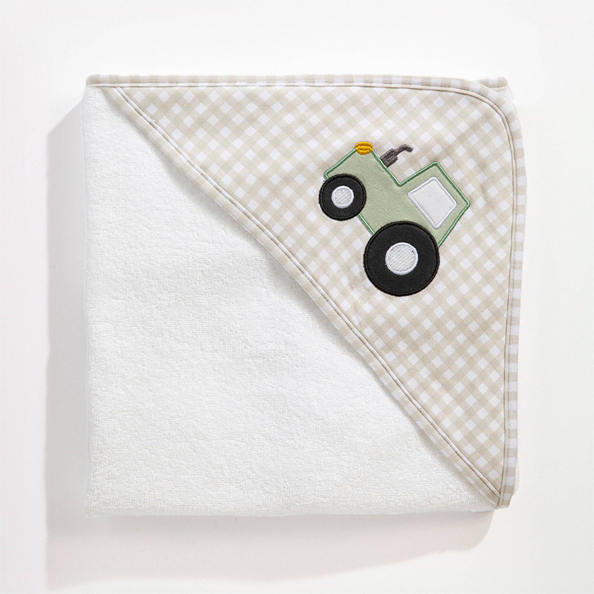 Living Textiles - Hooded Towel - Tractor Ride - Tiny Tots Baby Store 