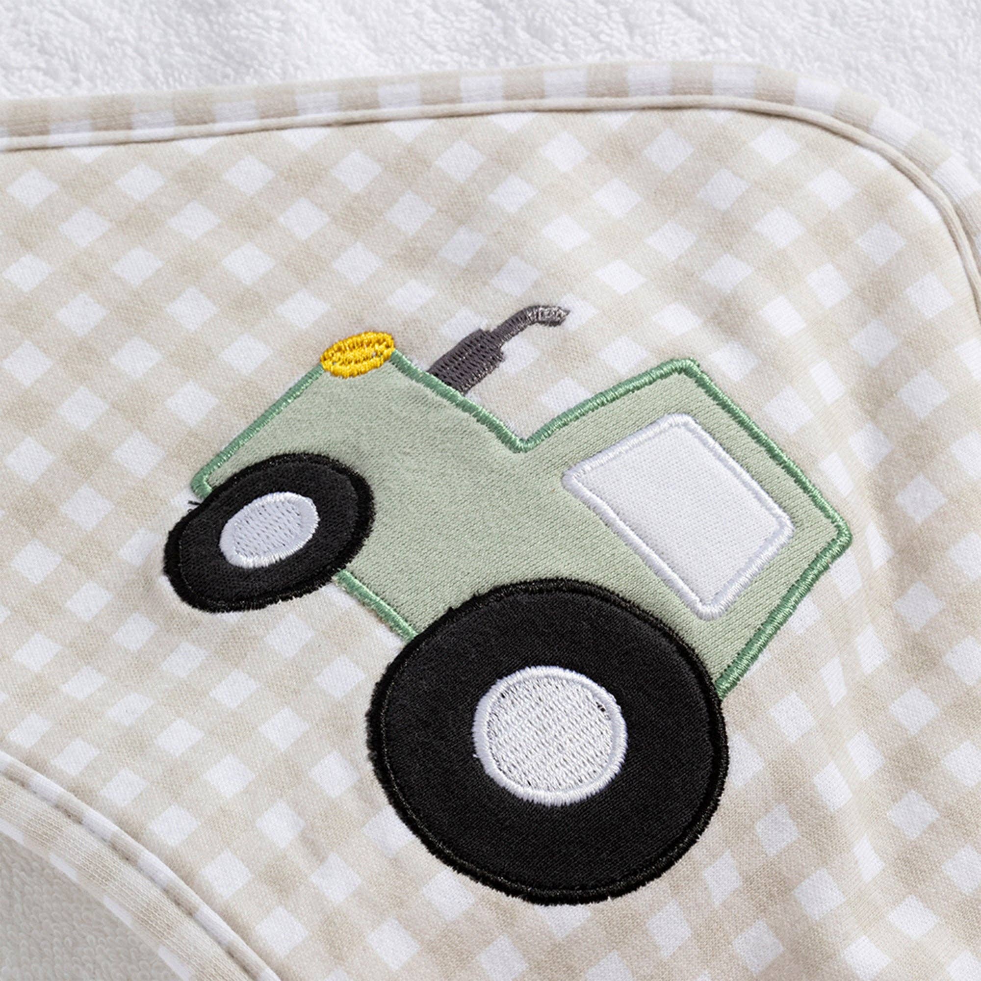 Living Textiles - Hooded Towel - Tractor Ride - Tiny Tots Baby Store 