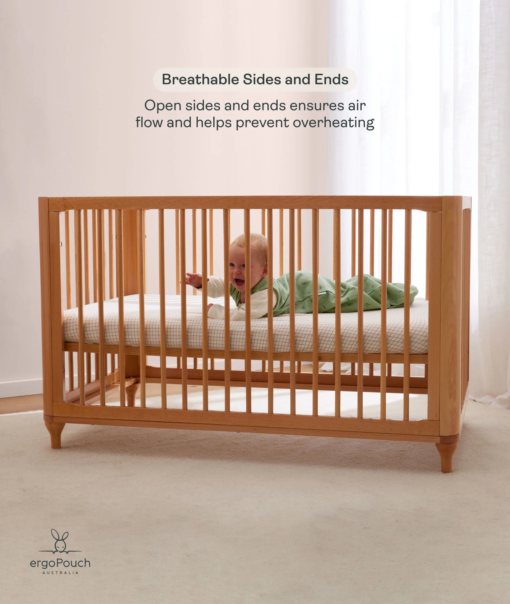 Lyra Convertible Cot Beechwood (ETA  March)