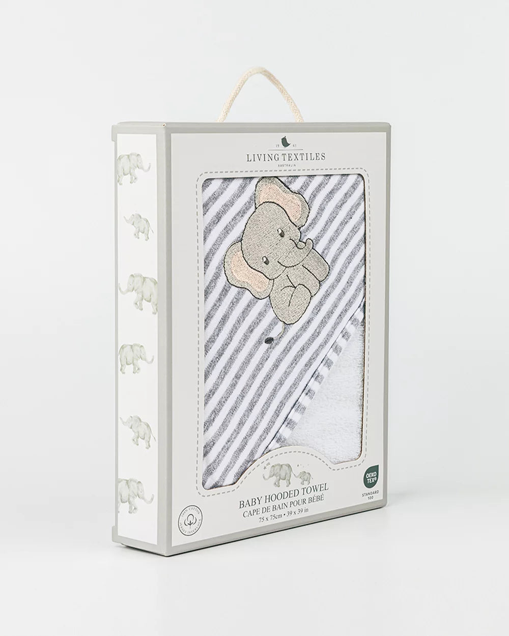 Living Textiles -Hooded Towel - Elephant