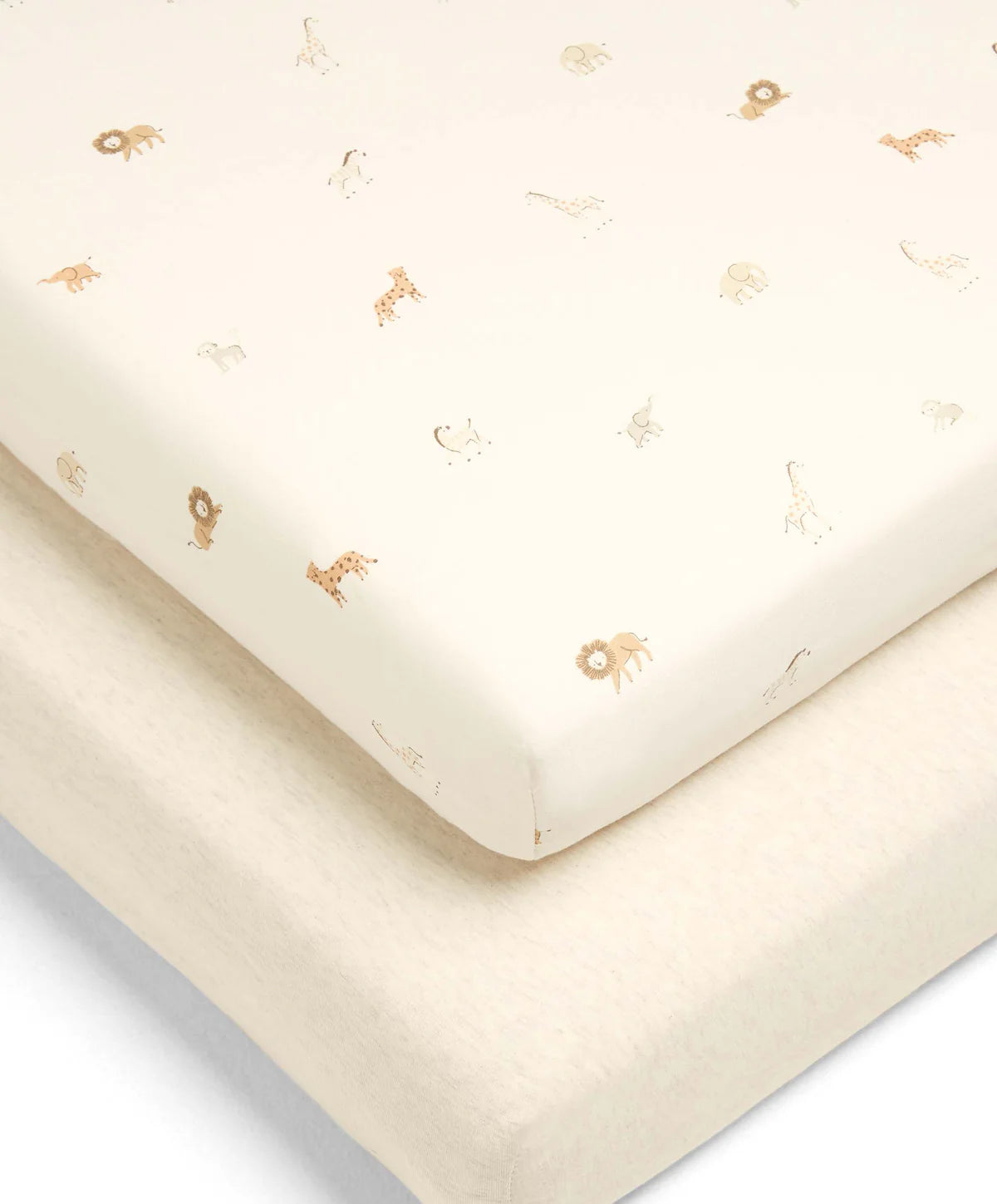 Mamas & Papas Born to be Wild Safari and Marl Fitted Sheets - Multipack of 2 - Tiny Tots Baby Store 