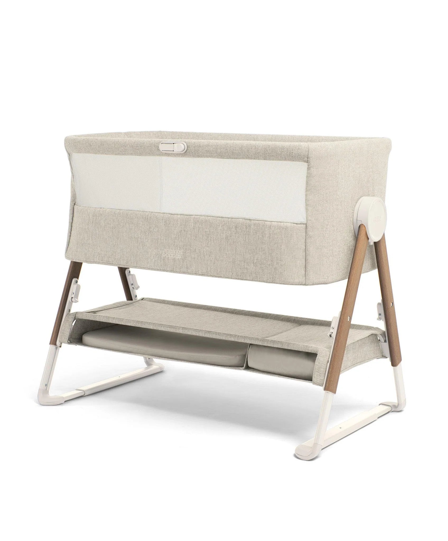 Mamas & Papas Lua Bedside Crib - Beige ( ETA end of SEP) - Tiny Tots Baby Store 