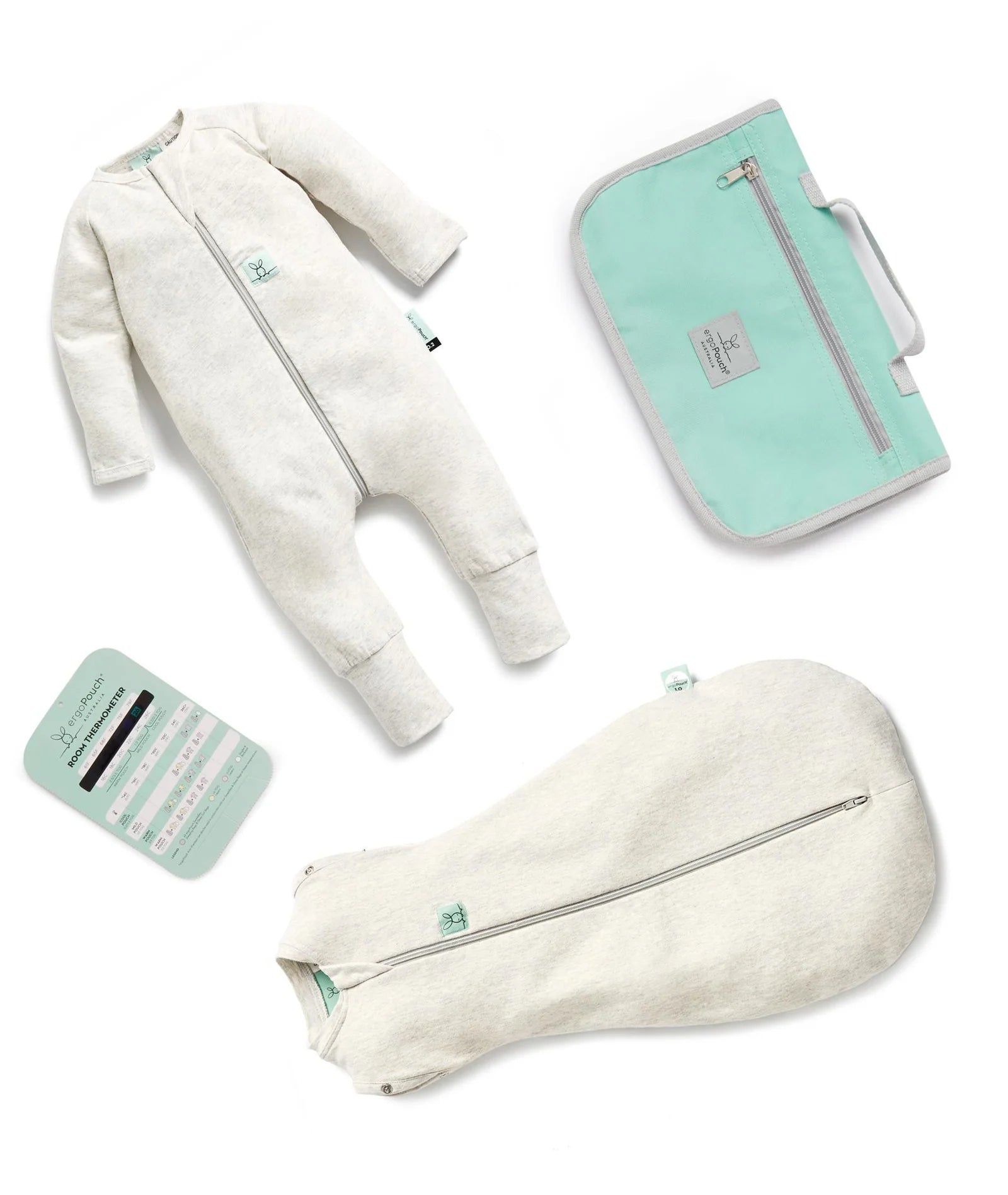 ErgoPouch Newborn Nappy Wallet Gift Pack Grey Marle - Tiny Tots Baby Store 