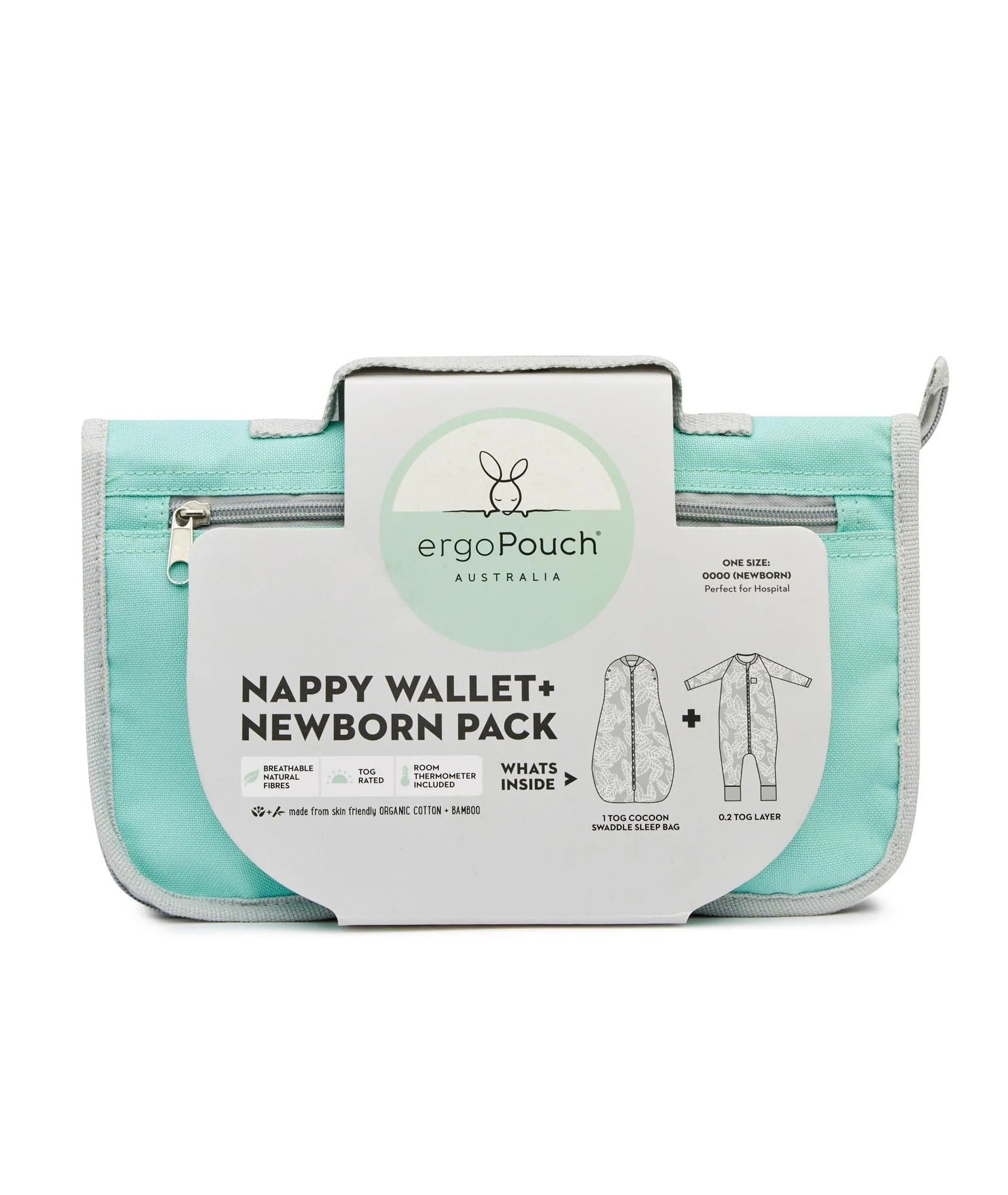 ErgoPouch Newborn Nappy Wallet Gift Pack Grey Marle - Tiny Tots Baby Store 