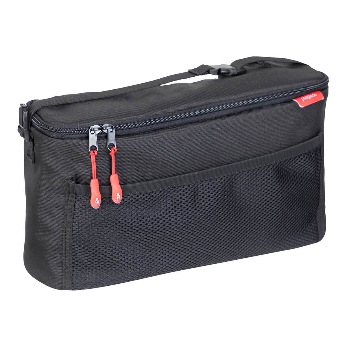 phil&teds caddy storage bag in black 3/4 view_black