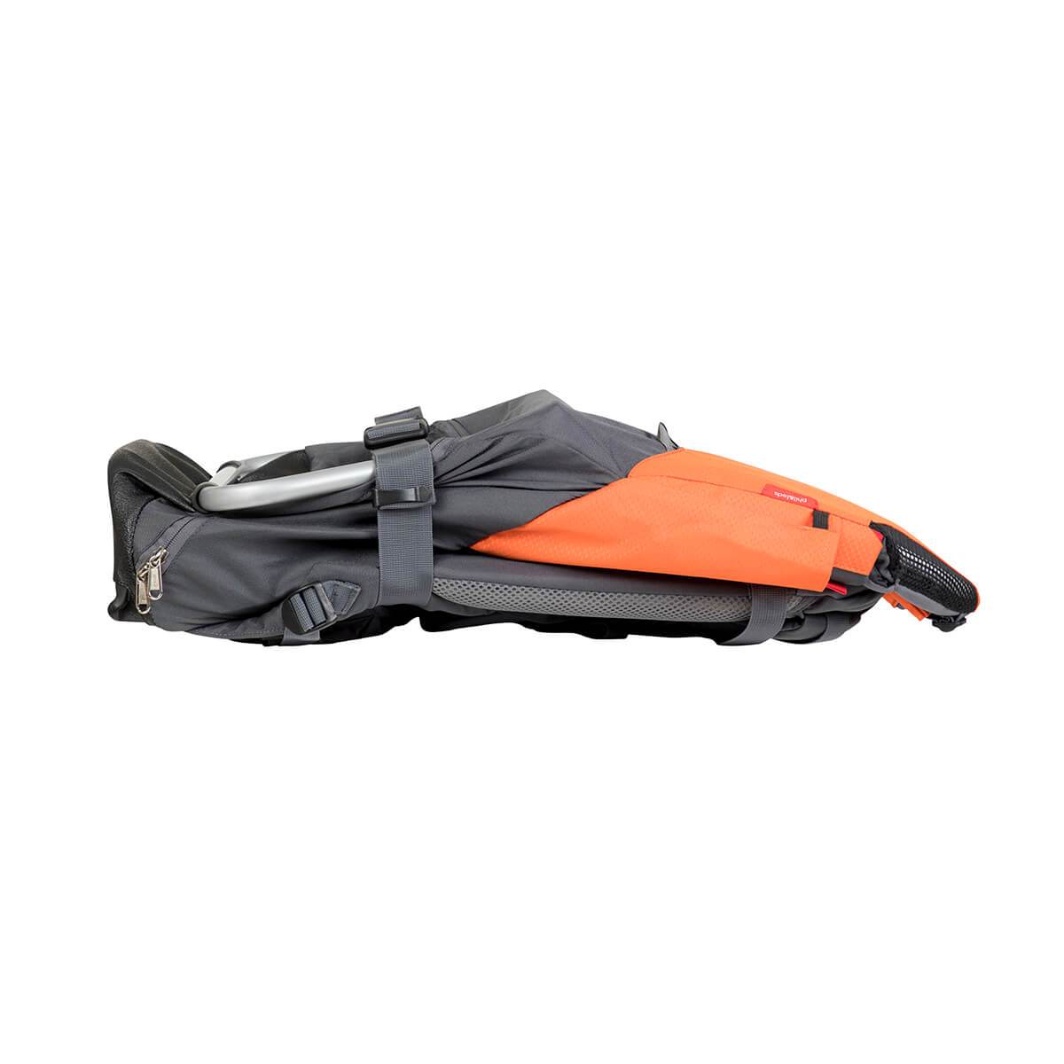 phil&teds parade child carrier in orange folded side view_orange