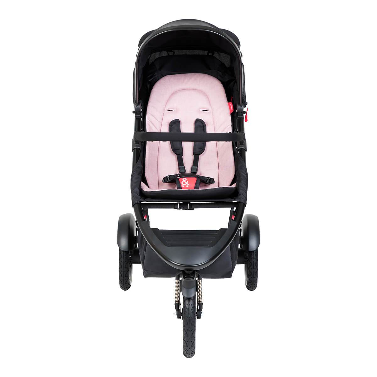 phil&teds sport inline buggy in blush pink front view_blush