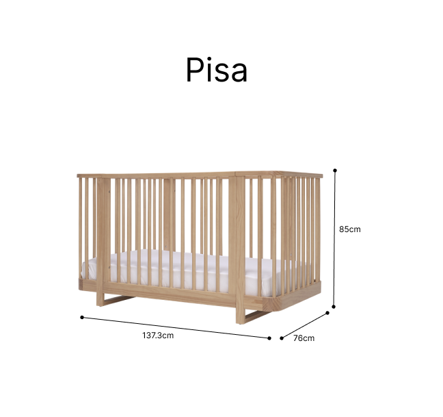 Tasman Eco Pisa Cot, Mattress and Dresser- Sandstone ( ETA Late Jan) - Tiny Tots Baby Store 