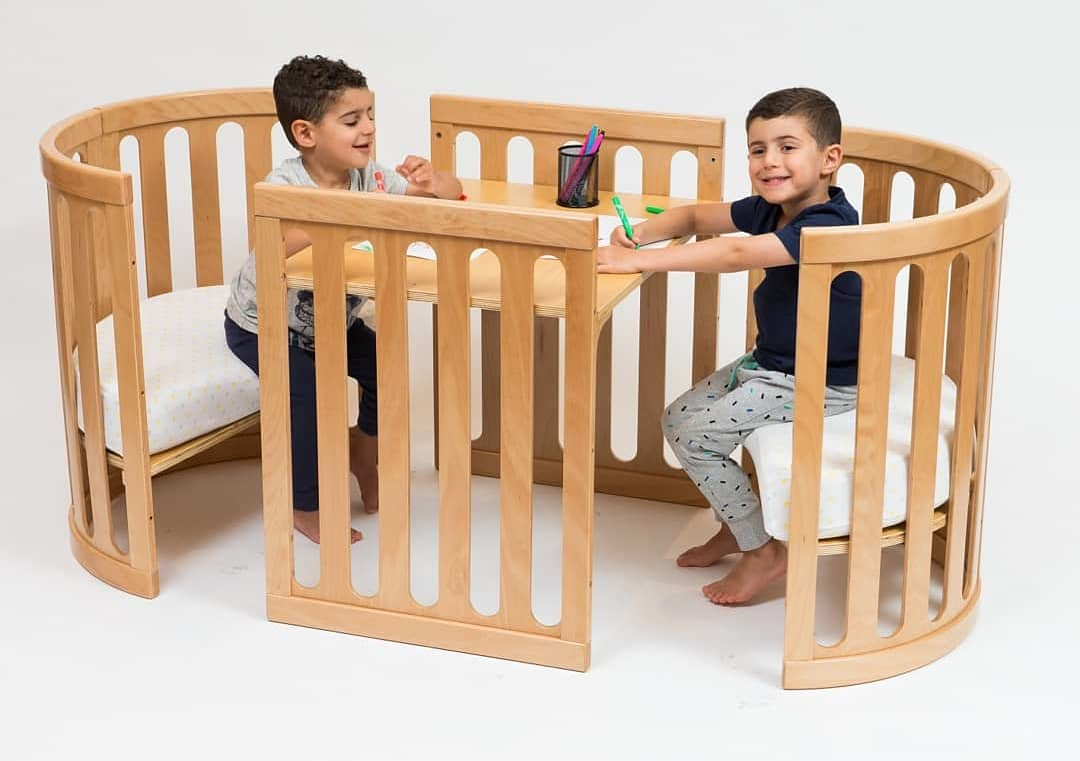 Cocoon Nest Cot with mattress -4 in 1  NATURAL